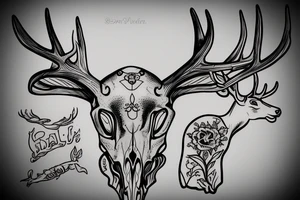 Deer skull tattoo idea