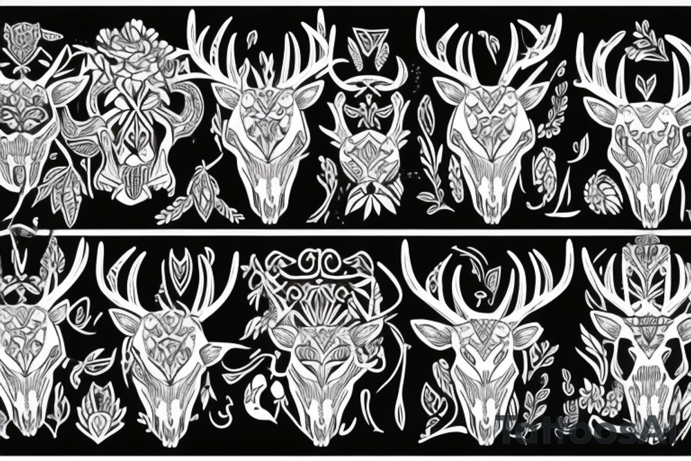 Deer skull tattoo idea