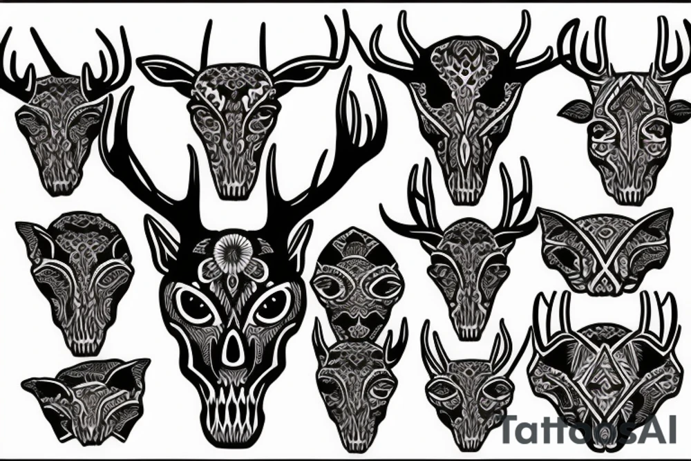 Deer skull tattoo idea