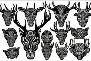 Deer skull tattoo idea