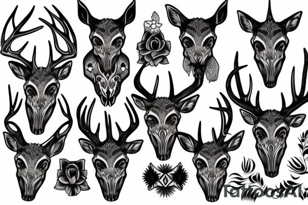 Deer skull tattoo idea