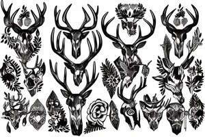 Deer skull tattoo idea
