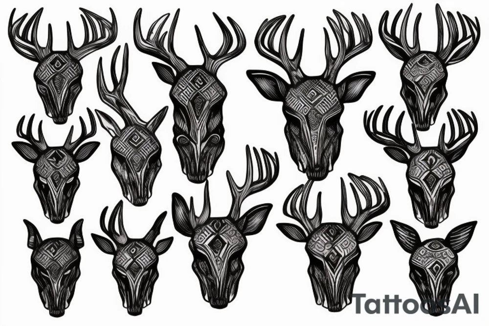 Deer skull tattoo idea