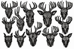 Deer skull tattoo idea
