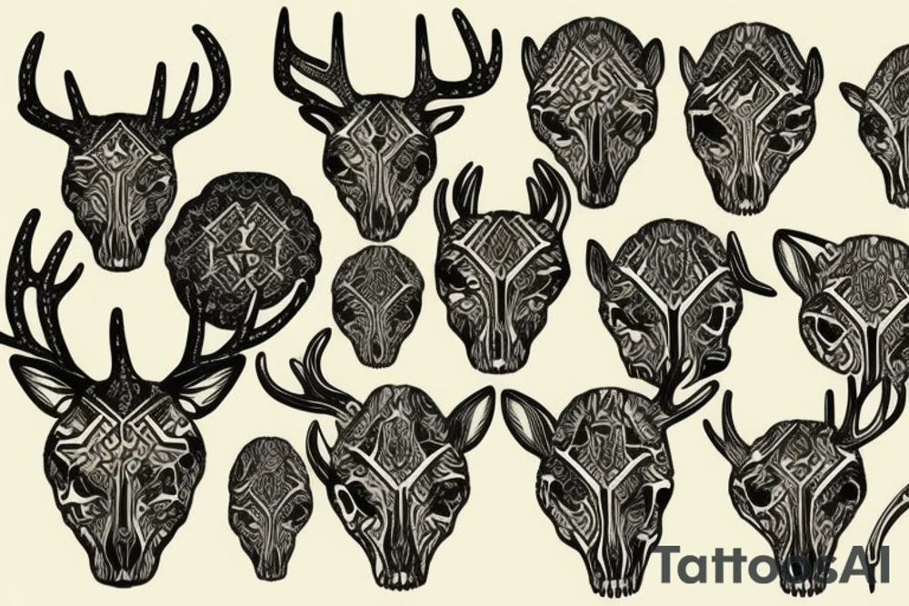 Deer skull tattoo idea
