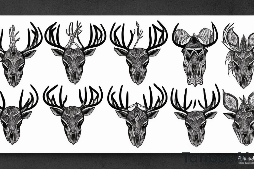 Deer skull tattoo idea
