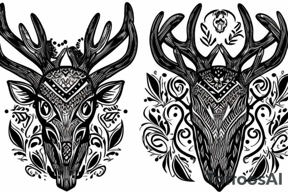 Deer skull tattoo idea