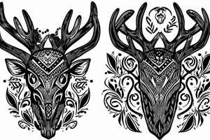 Deer skull tattoo idea