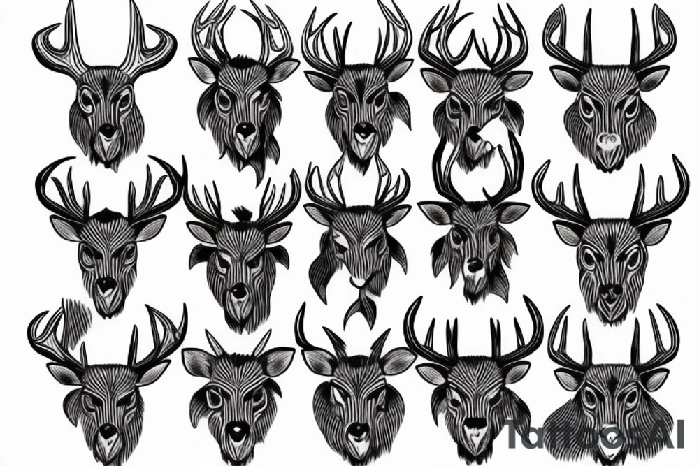 Head of deer tattoo idea