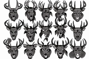 Head of deer tattoo idea