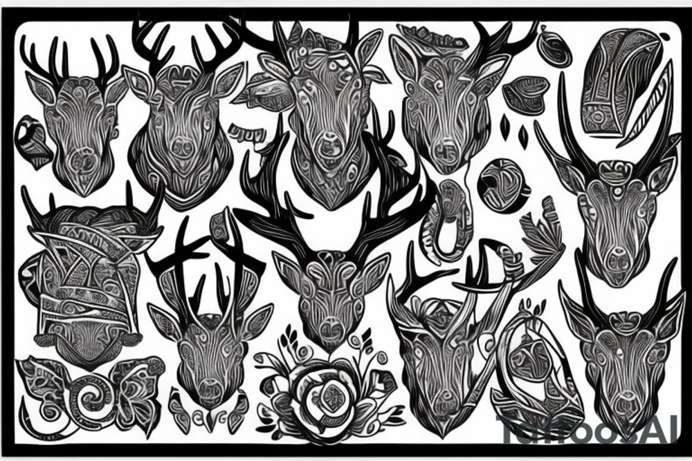 Head of deer tattoo idea