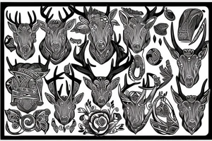 Head of deer tattoo idea