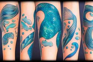 Mermaid ocean theme tattoo idea