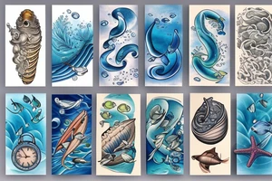 ocean theme tattoo idea