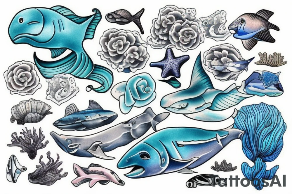 ocean theme tattoo idea