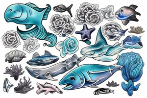 ocean theme tattoo idea