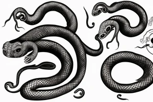 A four eyed snake eating its tail tattoo idea