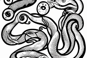 A four eyed snake eating its tail tattoo idea