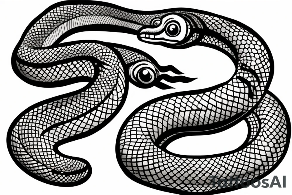 A four eyed snake eating its tail tattoo idea