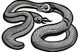 A four eyed snake eating its tail tattoo idea