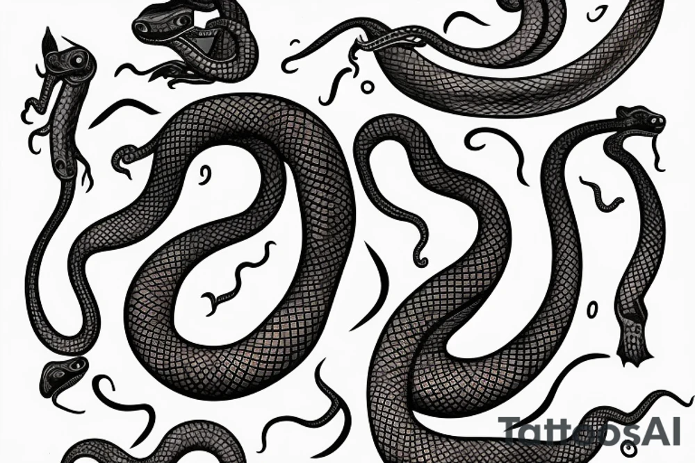 A four eyed snake eating its tail tattoo idea