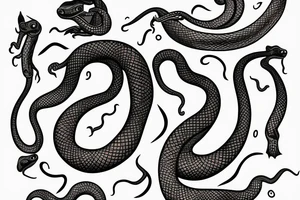 A four eyed snake eating its tail tattoo idea
