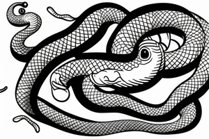 A four eyed snake eating its tail tattoo idea