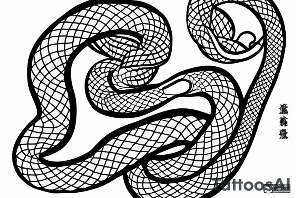 A four eyed snake eating its tail tattoo idea