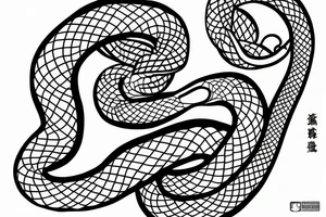 A four eyed snake eating its tail tattoo idea