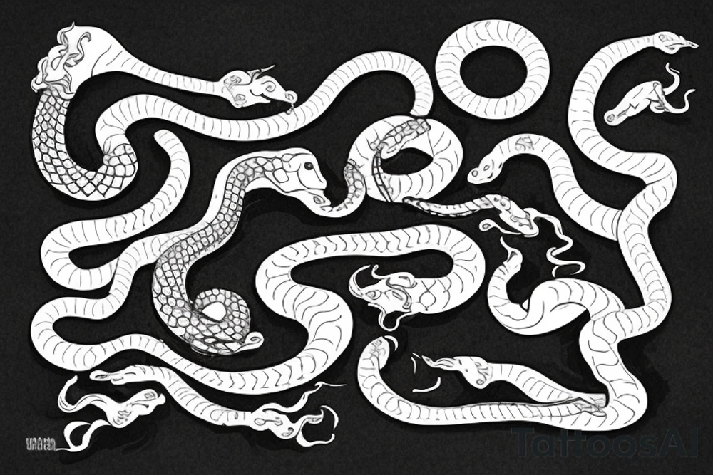 A four eyed snake eating its tail tattoo idea