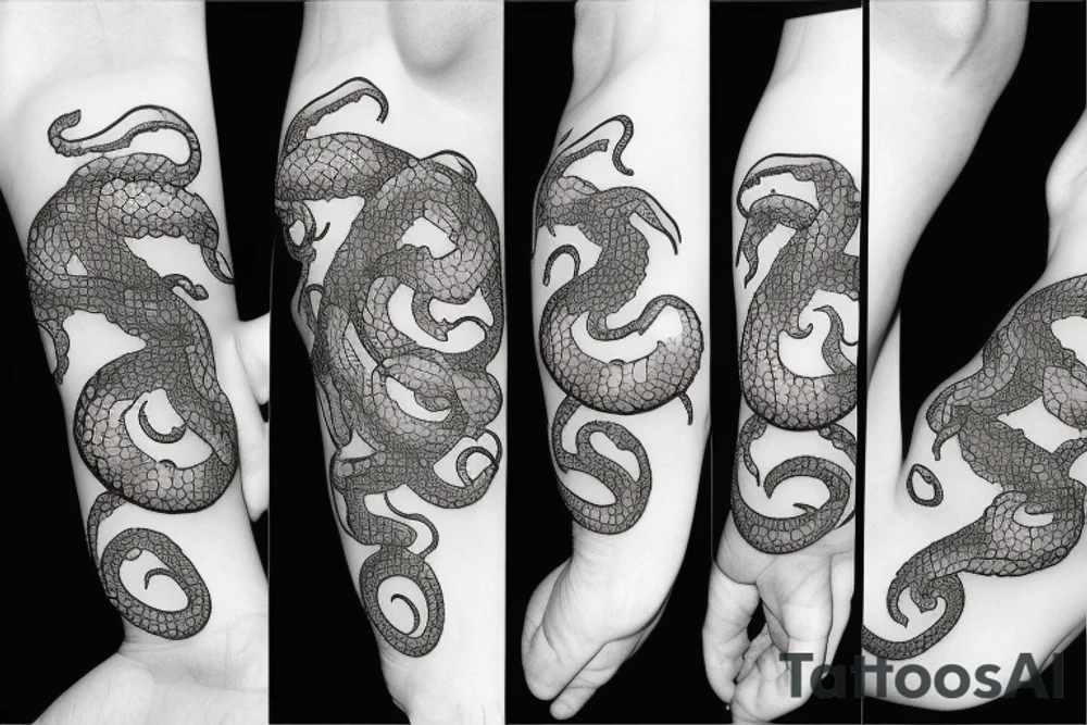A four eyed snake eating its tail tattoo idea