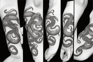 A four eyed snake eating its tail tattoo idea