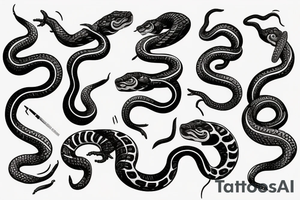 A four eyed snake eating its tail tattoo idea