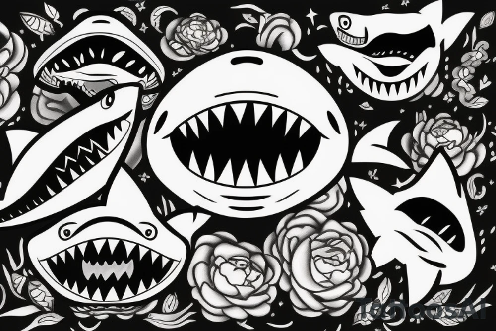 shark winking tattoo idea