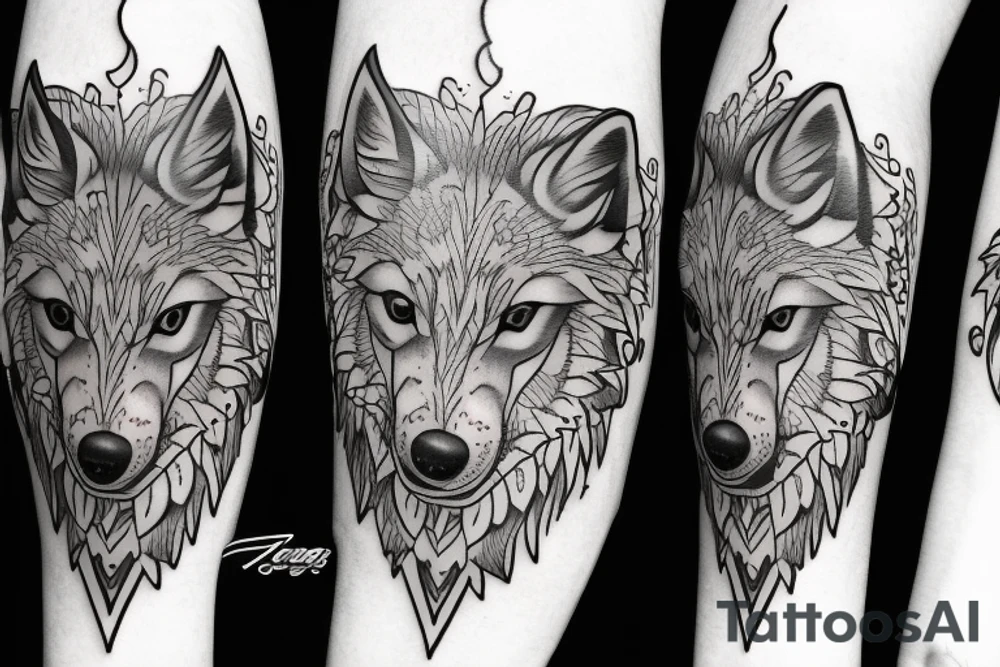 wolf tattoo idea