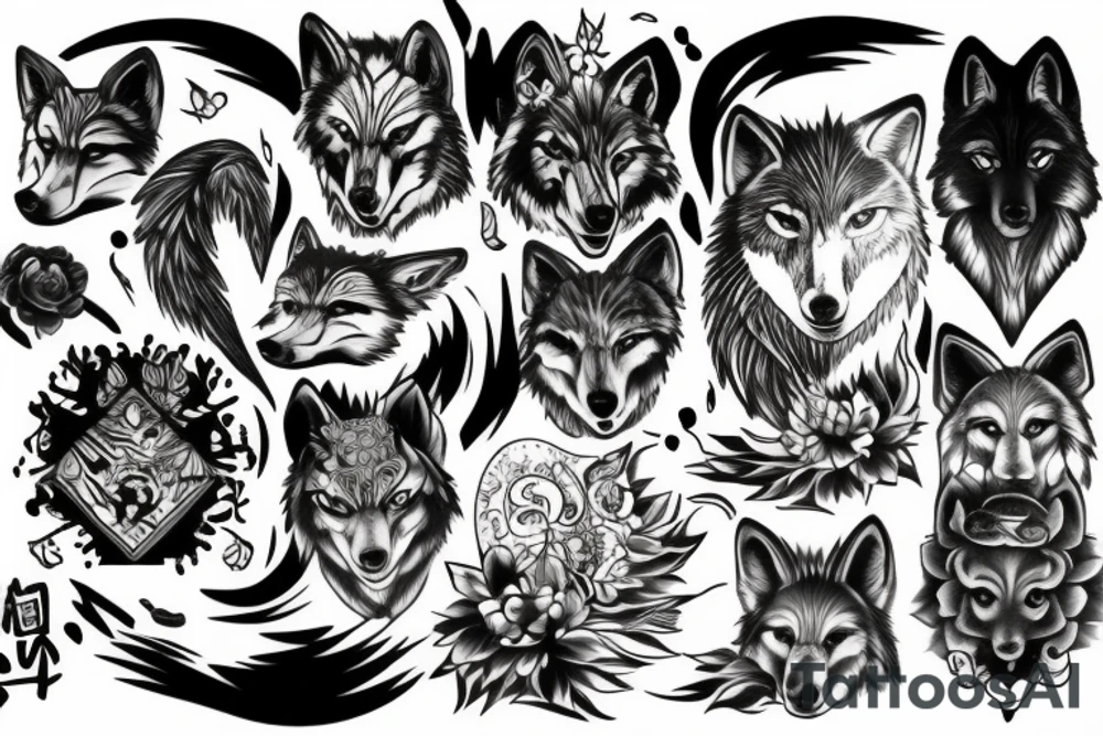 wolf tattoo idea