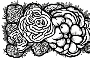 A brain with the words find someone who grows flowers in the darkest parts of you tattoo idea
