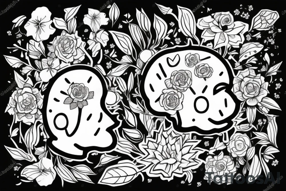 A brain with the words find someone who grows flowers in the darkest parts of you tattoo idea