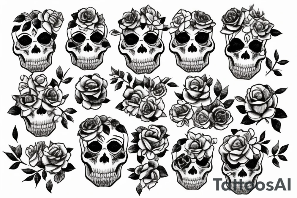 A skull with flowers growing out of it with the words find someone who grows flowers in the darkest parts of you tattoo idea