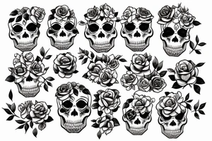 A skull with flowers growing out of it with the words find someone who grows flowers in the darkest parts of you tattoo idea