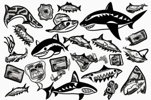 shark drug addict tattoo idea