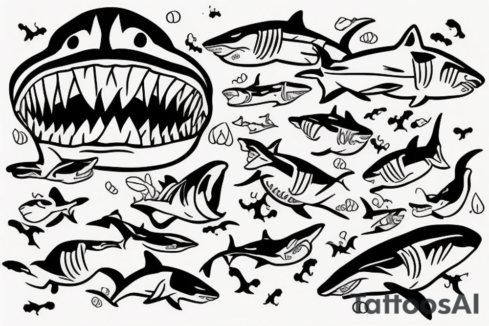 shark drug addict tattoo idea