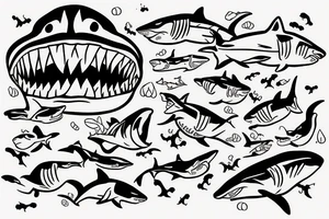 shark drug addict tattoo idea