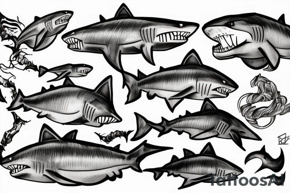 tiger shark tattoo idea