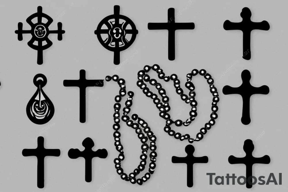 Rosary, cross tattoo idea