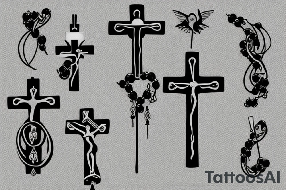 Rosary, cross tattoo idea