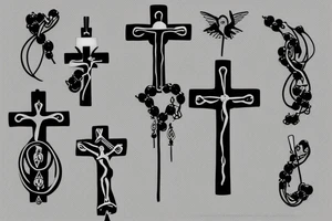 Rosary, cross tattoo idea