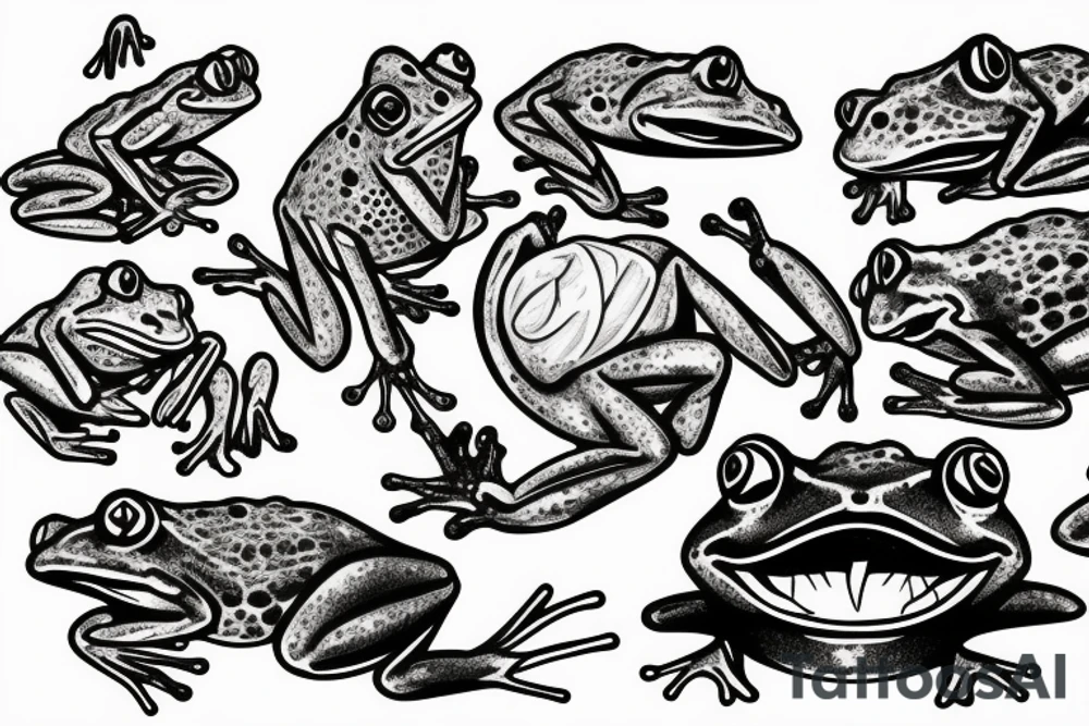 demonic frog smoking crack tattoo idea