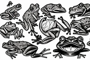 demonic frog smoking crack tattoo idea