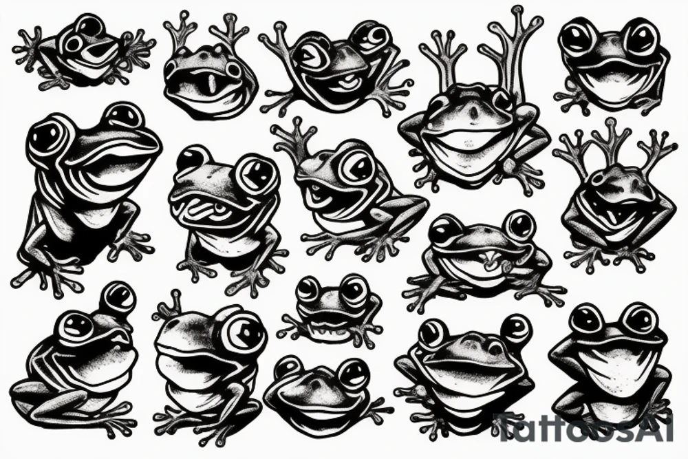 demonic frog smoking tattoo idea